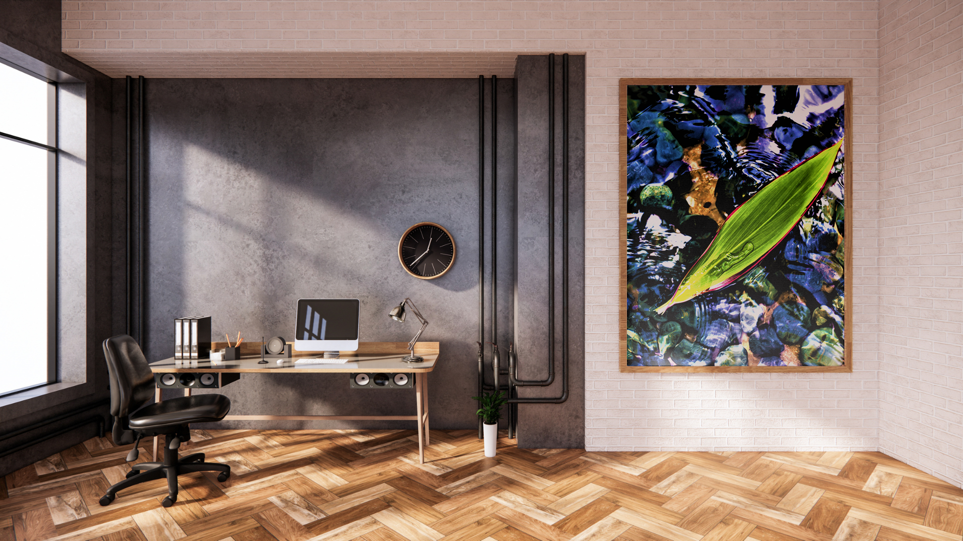 Slender and Green original abstract contextualised office art modern decor photo print by Blair Montague Drake